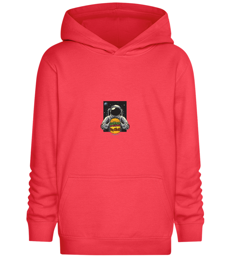 Spaceman Burger Design - Comfort Kids Hoodie_BRIGHT RED_front