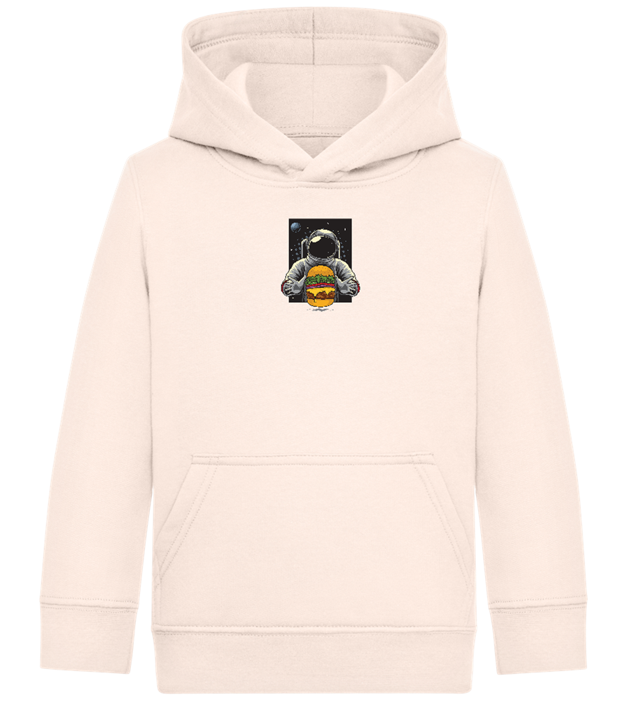 Spaceman Burger Design - Comfort Kids Hoodie_LIGHT PEACH ROSE_front