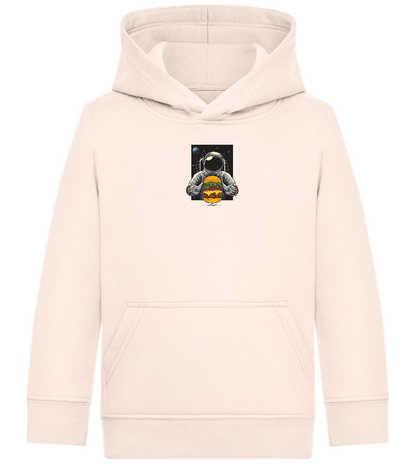 Spaceman Burger Design - Comfort Kids Hoodie_LIGHT PEACH ROSE_front