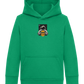 Spaceman Burger Design - Comfort Kids Hoodie_MEADOW GREEN_front