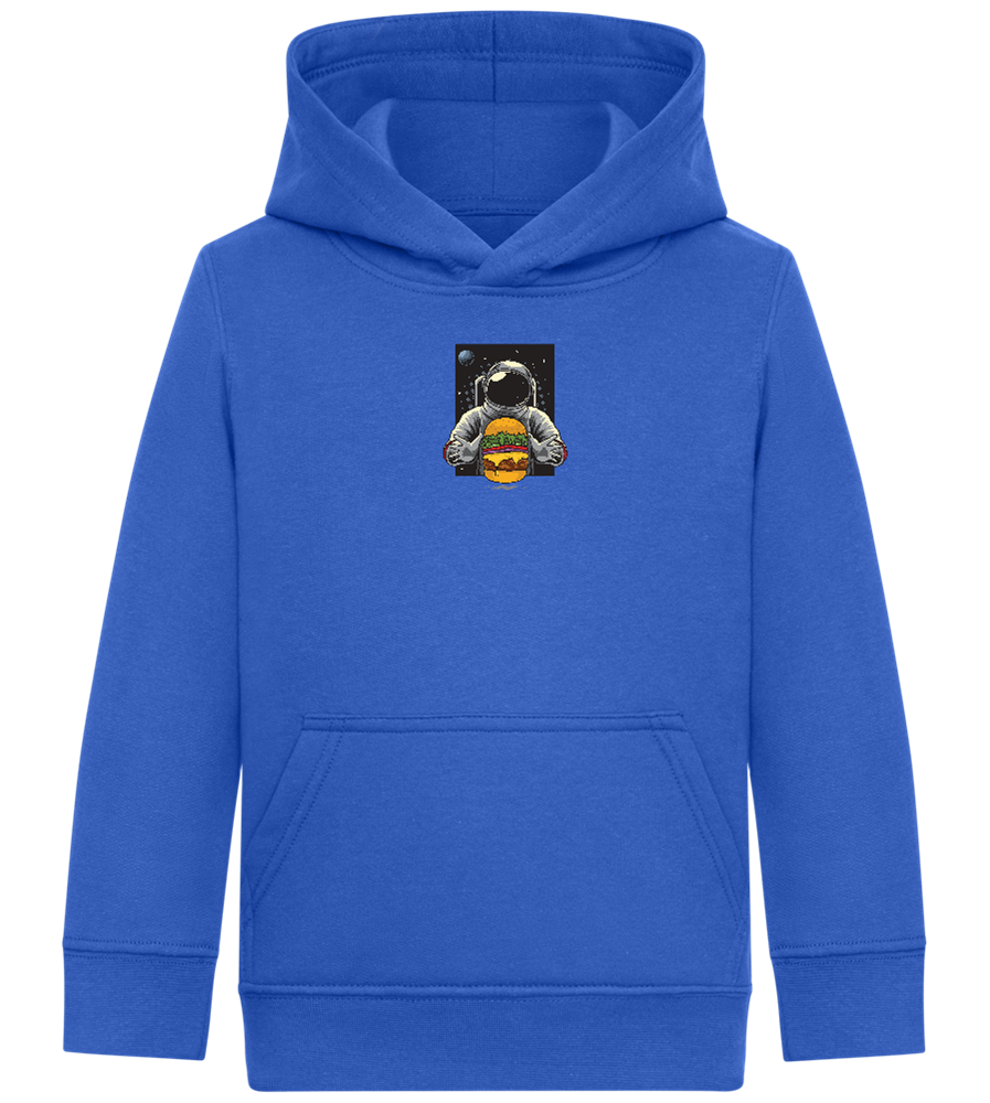 Spaceman Burger Design - Comfort Kids Hoodie_ROYAL_front