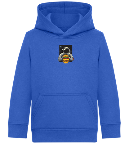 Spaceman Burger Design - Comfort Kids Hoodie_ROYAL_front