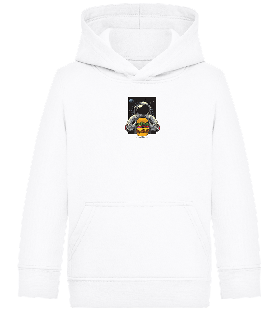 Spaceman Burger Design - Comfort Kids Hoodie_WHITE_front