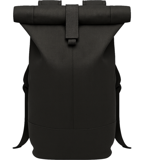Canvas Rolltop Backpack_BLACK_front