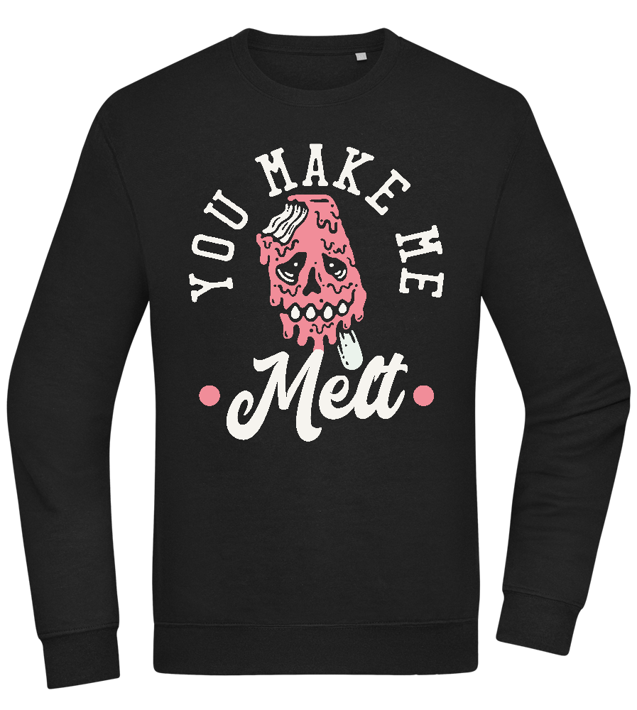 You Make Me Melt Ice Cream Design - Comfort Essential Unisex Sweater_BLACK_front