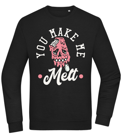 You Make Me Melt Ice Cream Design - Comfort Essential Unisex Sweater_BLACK_front