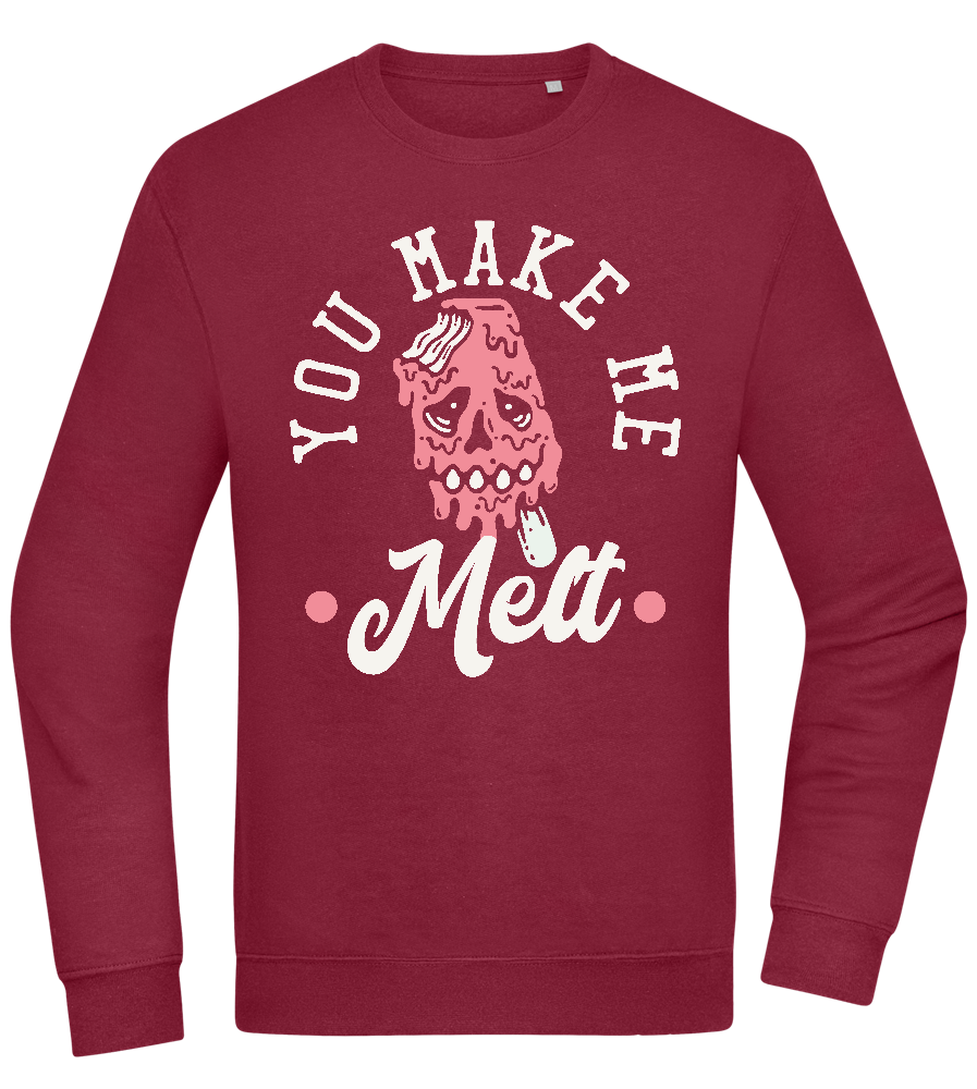 You Make Me Melt Ice Cream Design - Comfort Essential Unisex Sweater_BORDEAUX_front