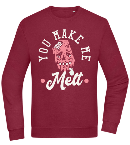 You Make Me Melt Ice Cream Design - Comfort Essential Unisex Sweater_BORDEAUX_front