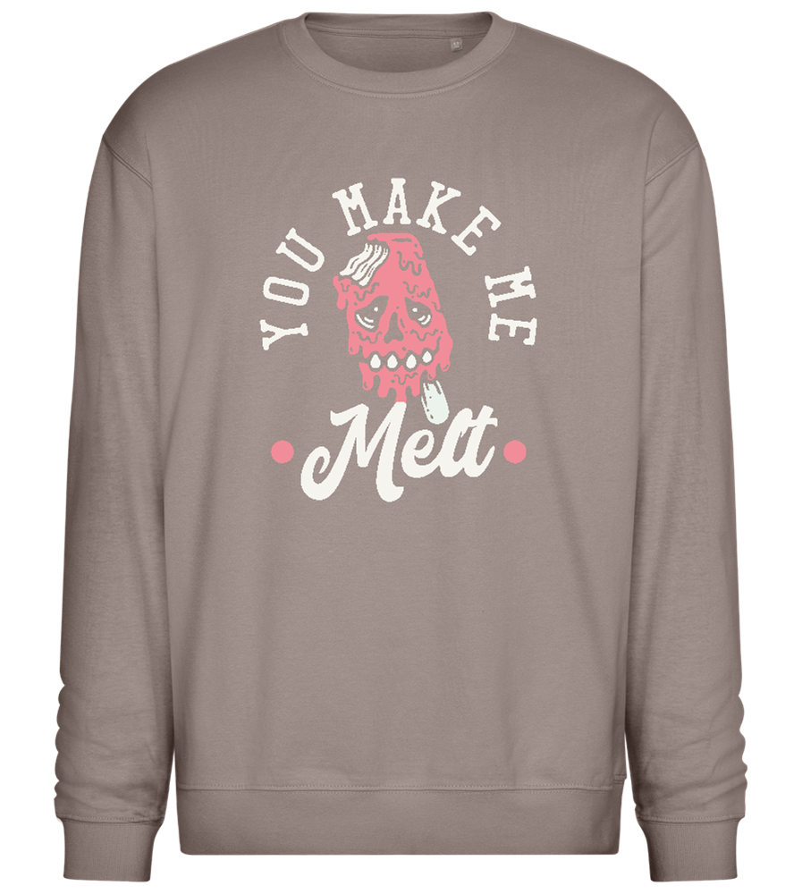 You Make Me Melt Ice Cream Design - Comfort Essential Unisex Sweater_CHARCOAL CHIN_front