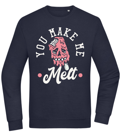 You Make Me Melt Ice Cream Design - Comfort Essential Unisex Sweater_FRENCH NAVY_front