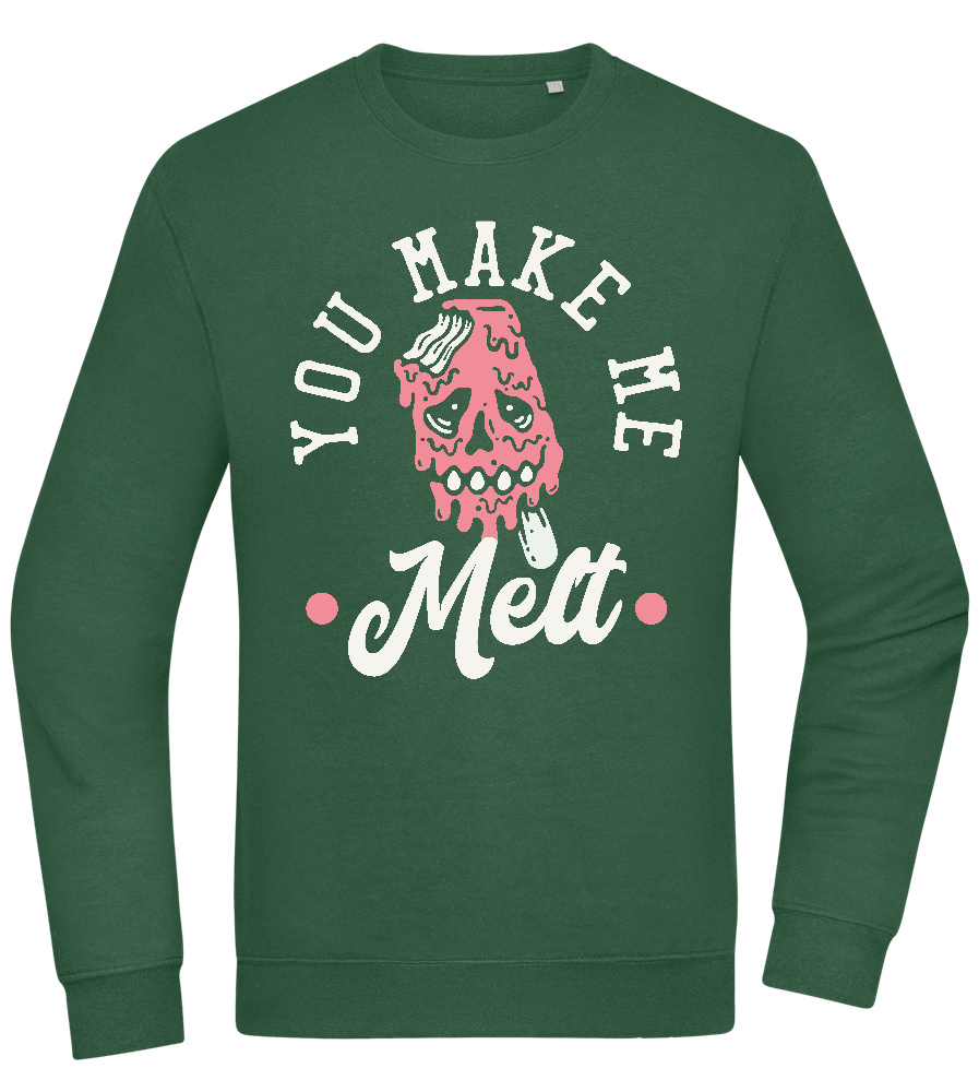 You Make Me Melt Ice Cream Design - Comfort Essential Unisex Sweater_GREEN BOTTLE_front