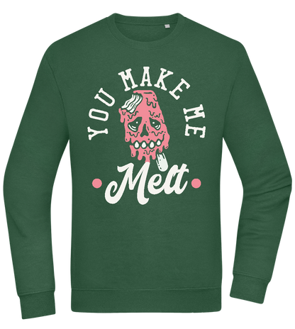 You Make Me Melt Ice Cream Design - Comfort Essential Unisex Sweater_GREEN BOTTLE_front