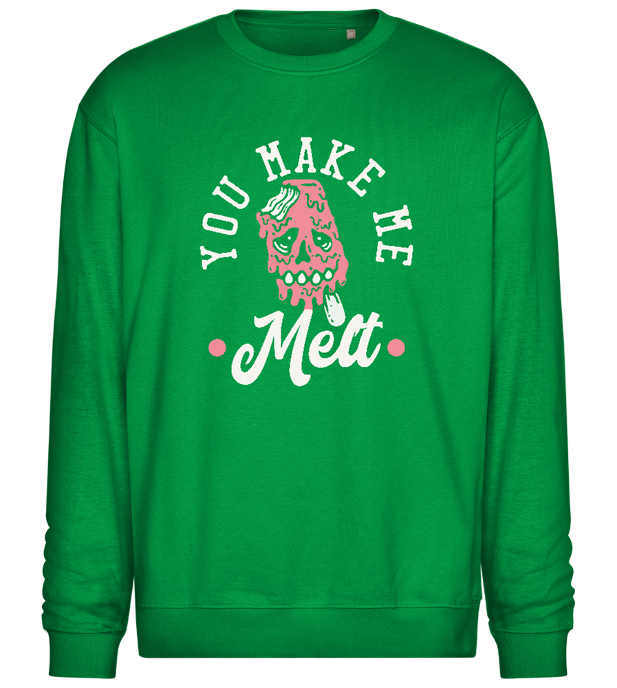 You Make Me Melt Ice Cream Design - Comfort Essential Unisex Sweater_MEADOW GREEN_front