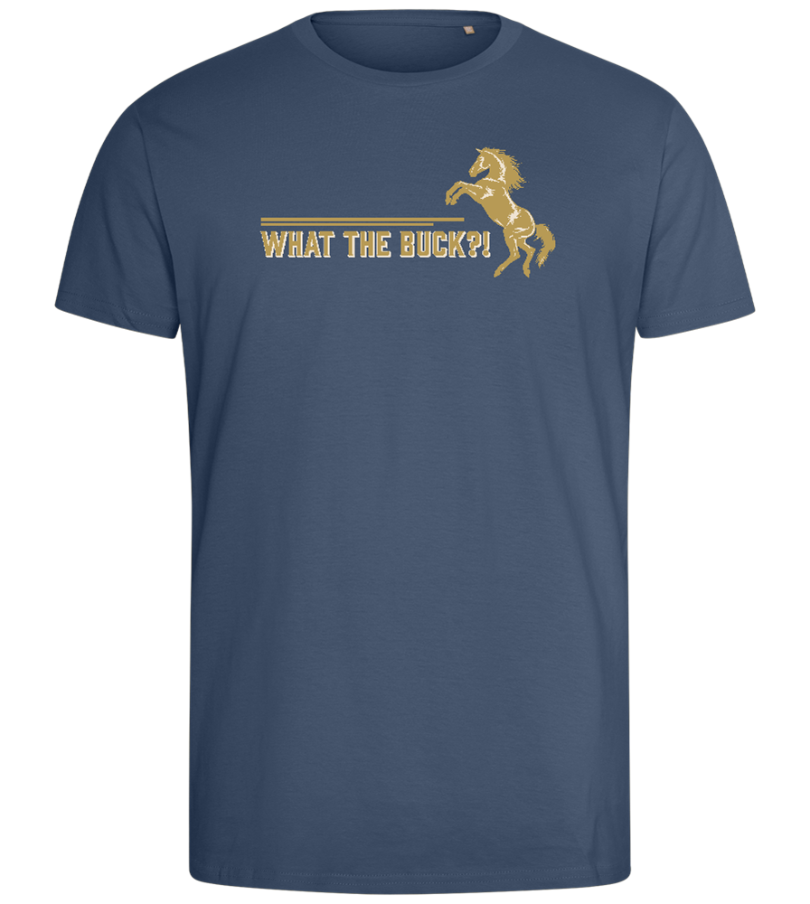 What The Buck Design - Comfort men's fitted t-shirt_DENIM_front