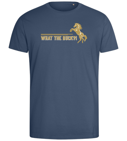 What The Buck Design - Comfort men's fitted t-shirt_DENIM_front