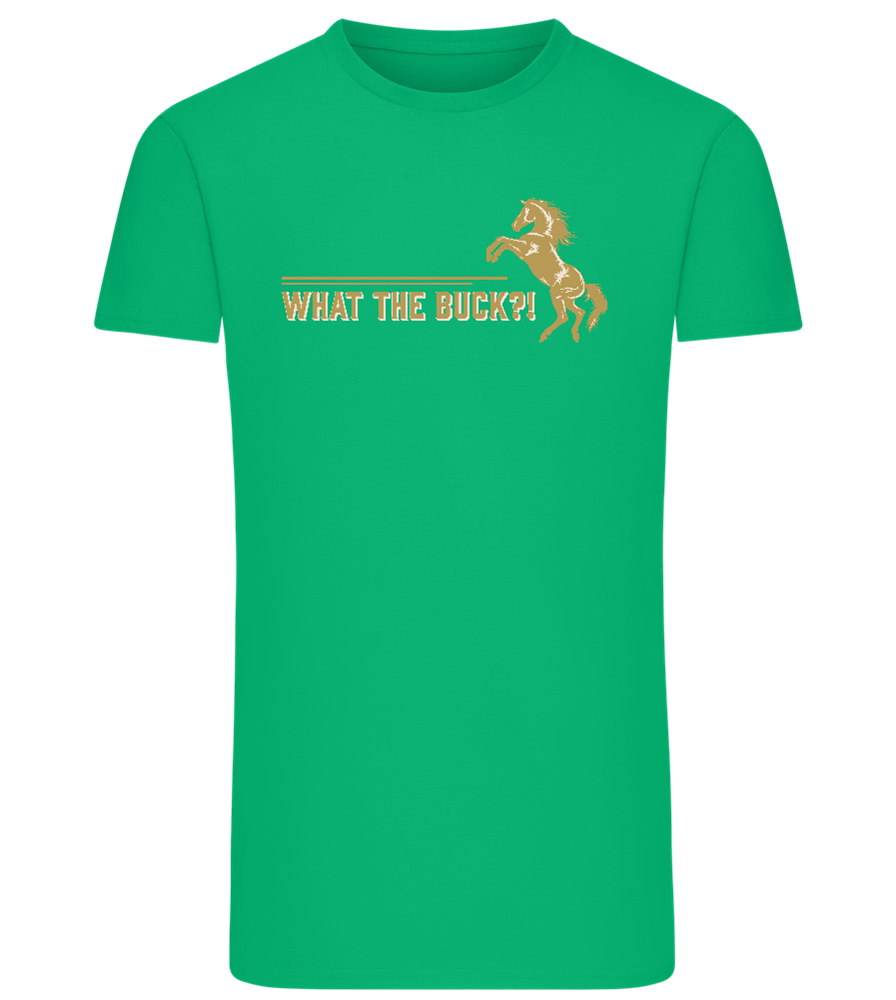 What The Buck Design - Comfort men's fitted t-shirt_MEADOW GREEN_front