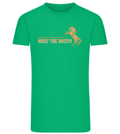 What The Buck Design - Comfort men's fitted t-shirt_MEADOW GREEN_front