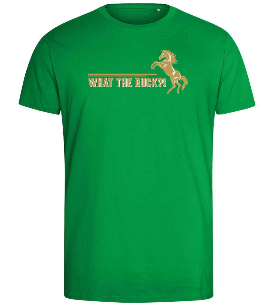 What The Buck Design - Comfort men's fitted t-shirt_MEADOW GREEN_front