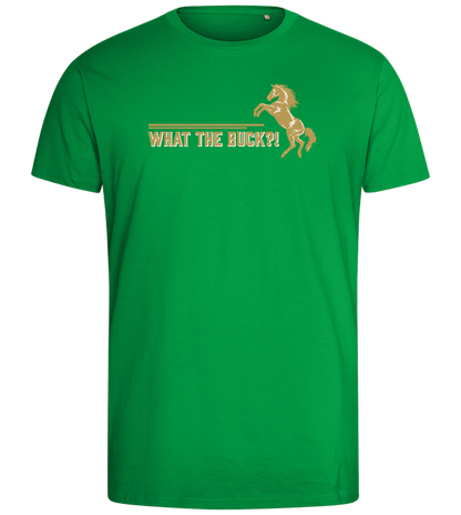 What The Buck Design - Comfort men's fitted t-shirt_MEADOW GREEN_front