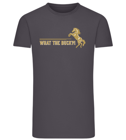 What The Buck Design - Comfort men's fitted t-shirt_MOUSE GREY_front