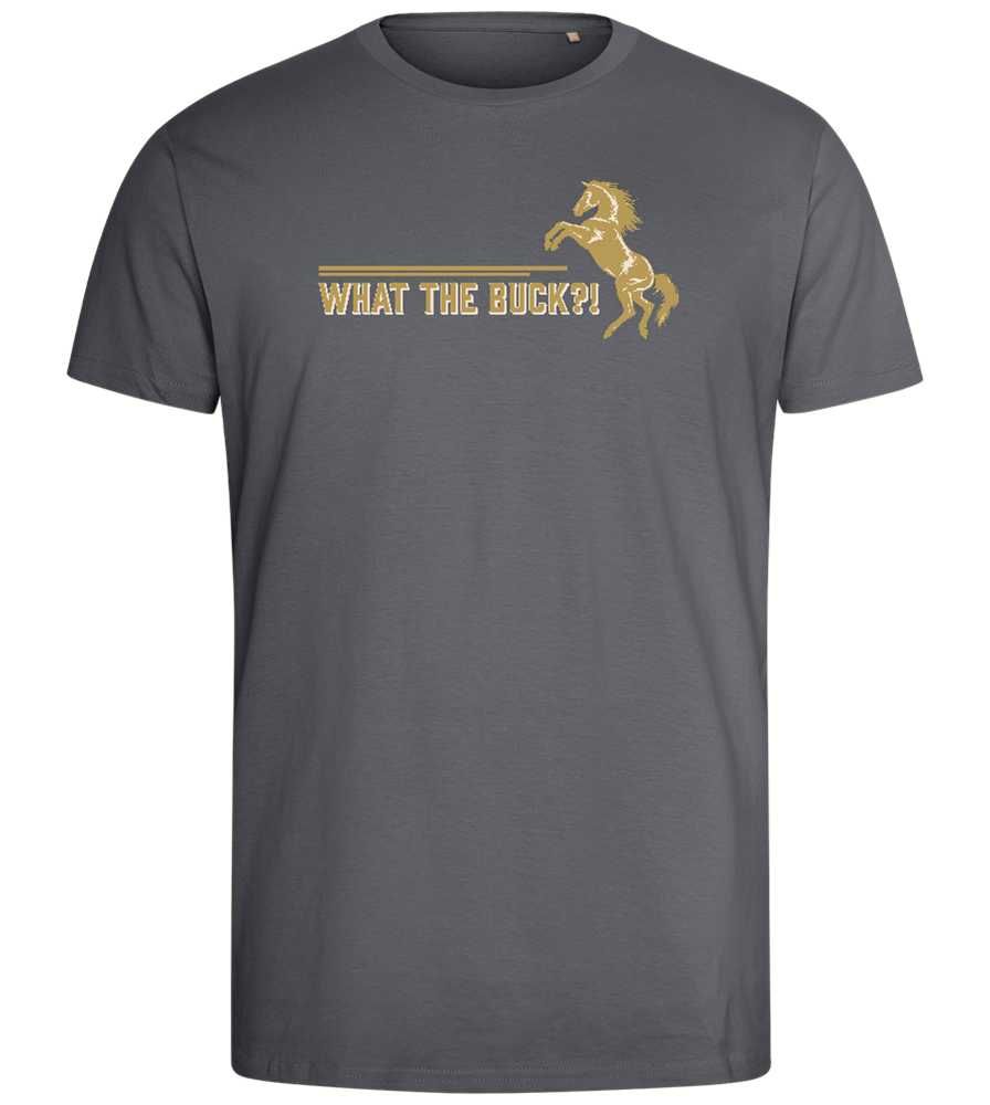 What The Buck Design - Comfort men's fitted t-shirt_MOUSE GREY_front