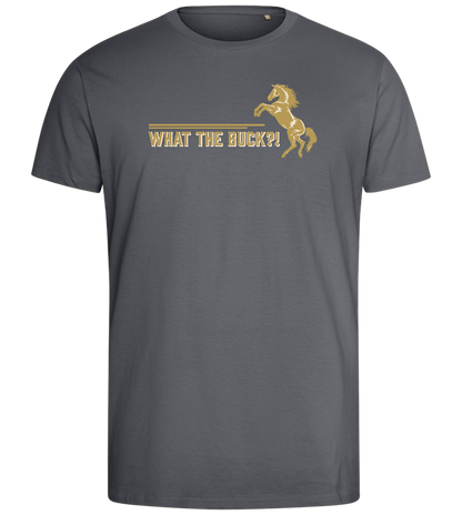 What The Buck Design - Comfort men's fitted t-shirt_MOUSE GREY_front