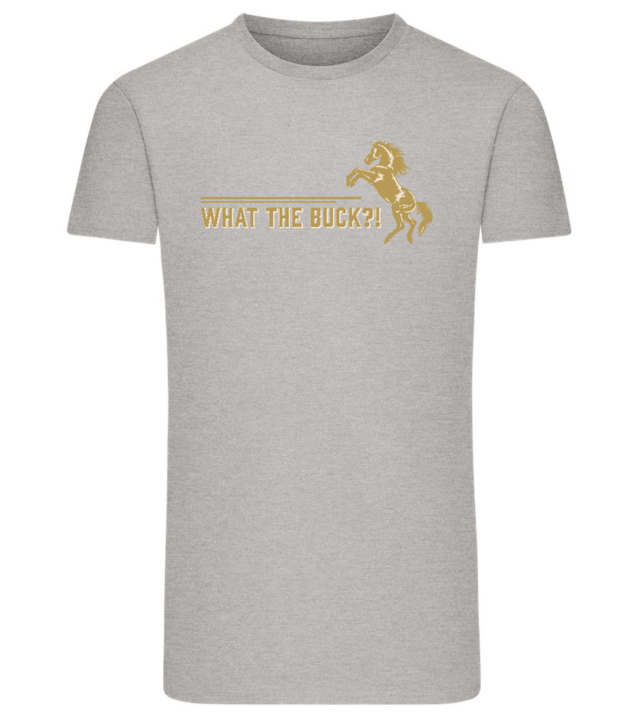 What The Buck Design - Comfort men's fitted t-shirt_ORION GREY_front