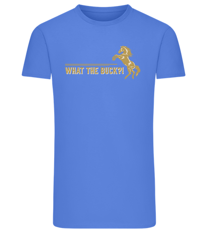 What The Buck Design - Comfort men's fitted t-shirt_ROYAL_front