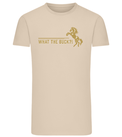 What The Buck Design - Comfort men's fitted t-shirt_SILESTONE_front