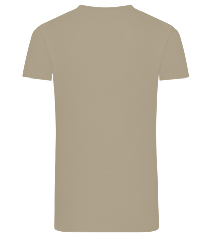 What The Buck Design - Comfort men's fitted t-shirt_KHAKI_back