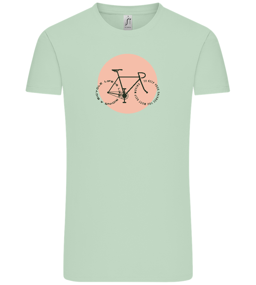 Bicycle Life Keep Moving Design - Comfort Unisex T-Shirt_ICE GREEN_front