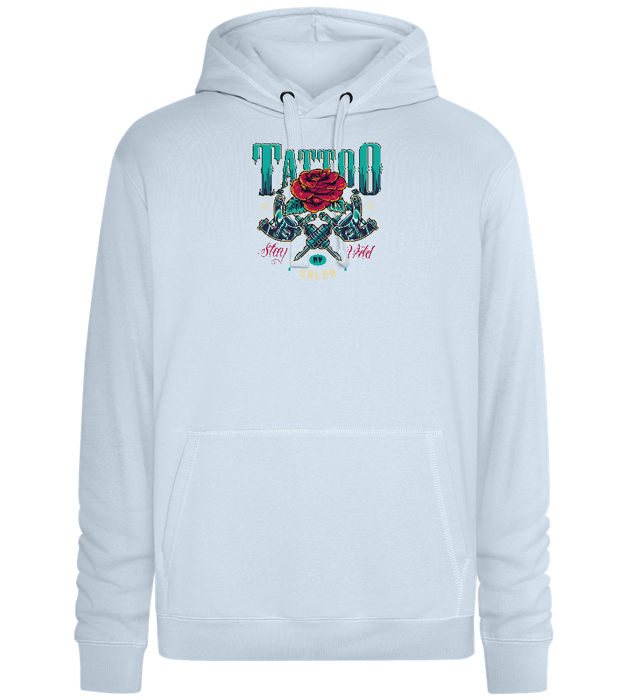 Tattoo Salon NY Design - Premium unisex hoodie_CREAMY BLUE_front