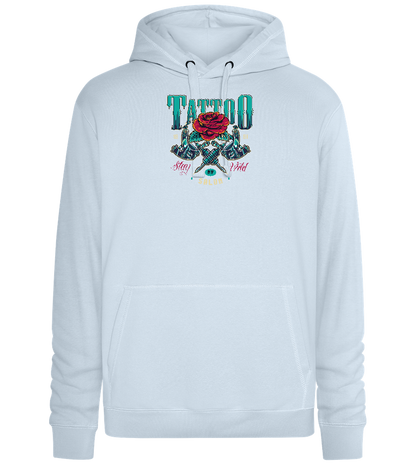 Tattoo Salon NY Design - Premium unisex hoodie_CREAMY BLUE_front