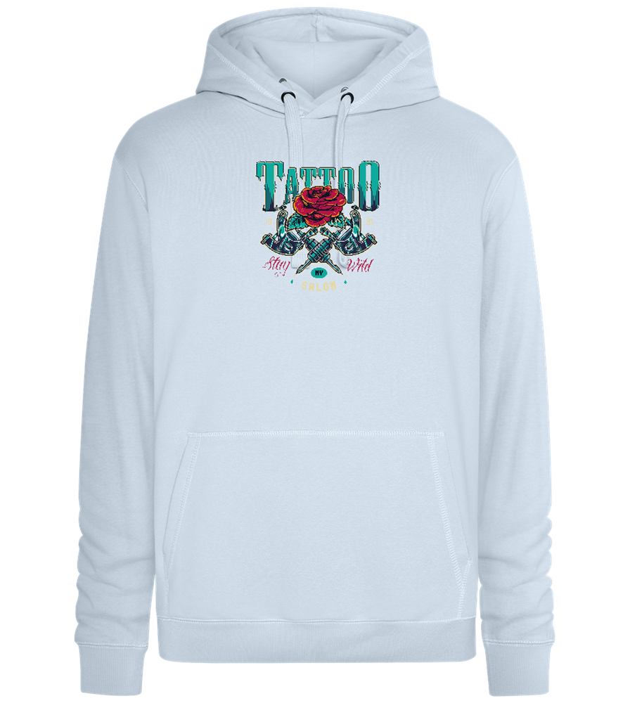 Tattoo Salon NY Design - Premium unisex hoodie_CREAMY BLUE_front