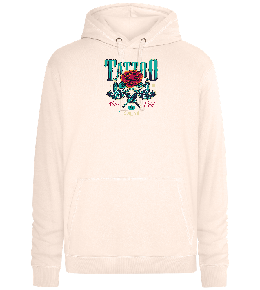 Tattoo Salon NY Design - Premium unisex hoodie_LIGHT PEACH ROSE_front