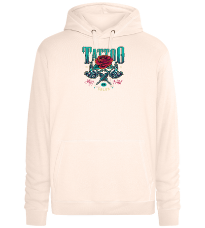 Tattoo Salon NY Design - Premium unisex hoodie_LIGHT PEACH ROSE_front