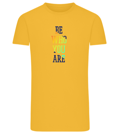 Be Who You Are Design - Comfort men's fitted t-shirt_YELLOW_front