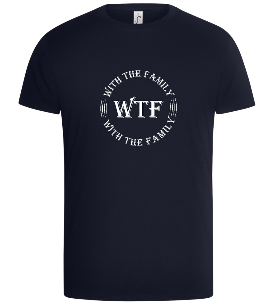 With The Family Design - Basic Unisex T-Shirt_FRENCH NAVY_front