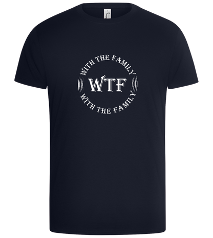 With The Family Design - Basic Unisex T-Shirt_FRENCH NAVY_front