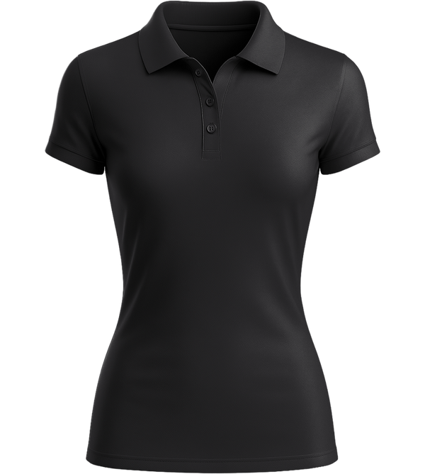 Essential women's polo shirt_BLACK_front