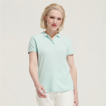 Comfort women's polo shirt_GREEN BOTTLE_DETAILEDIMAGE_front_0