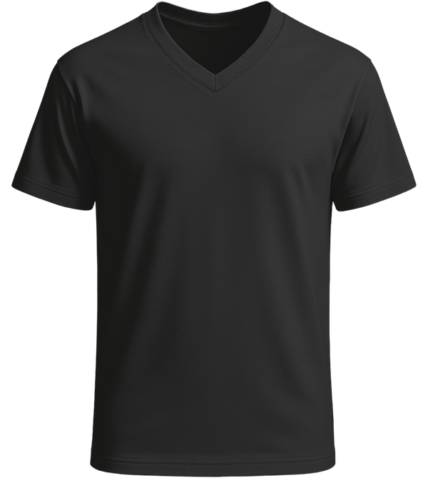 Essential men's v-neck t-shirt_DEEP BLACK_front