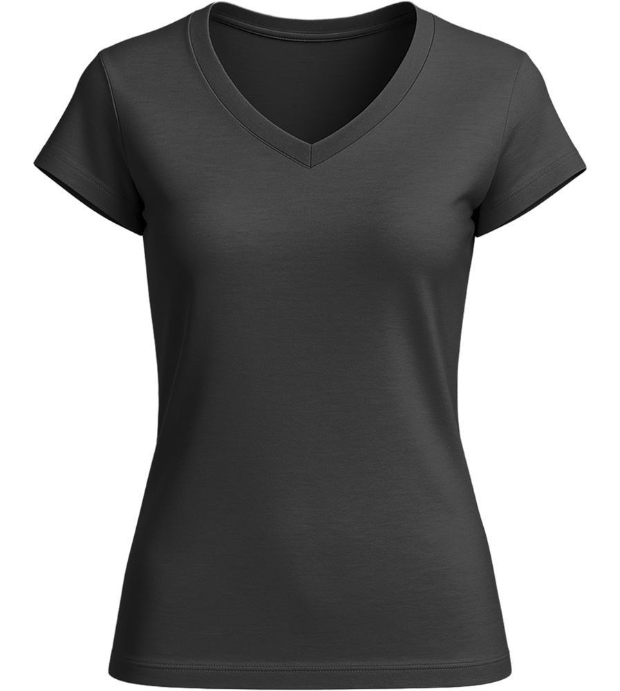 Essential women's v-neck t-shirt_DEEP BLACK_front