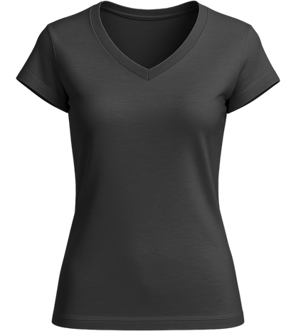 Essential women's v-neck t-shirt_DEEP BLACK_front