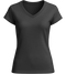 Essential women's v-neck t-shirt_DEEP BLACK_front