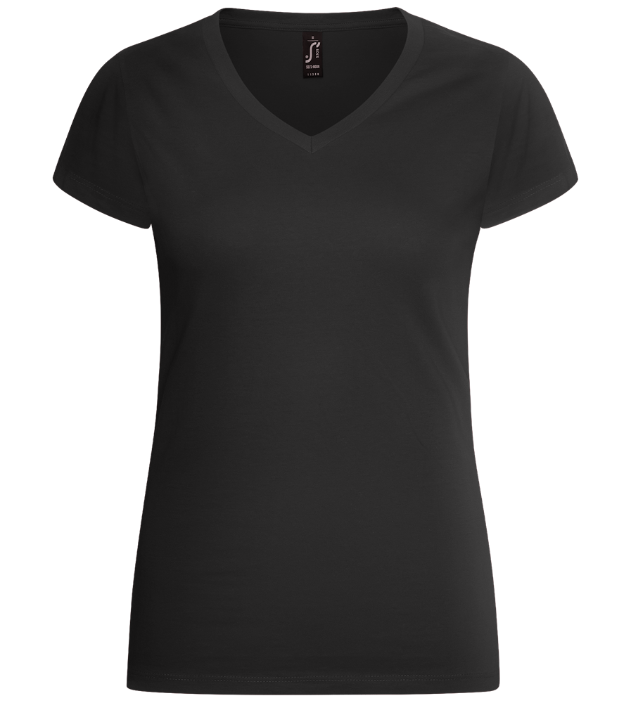 Basic women's v-neck t-shirt_DEEP BLACK_front