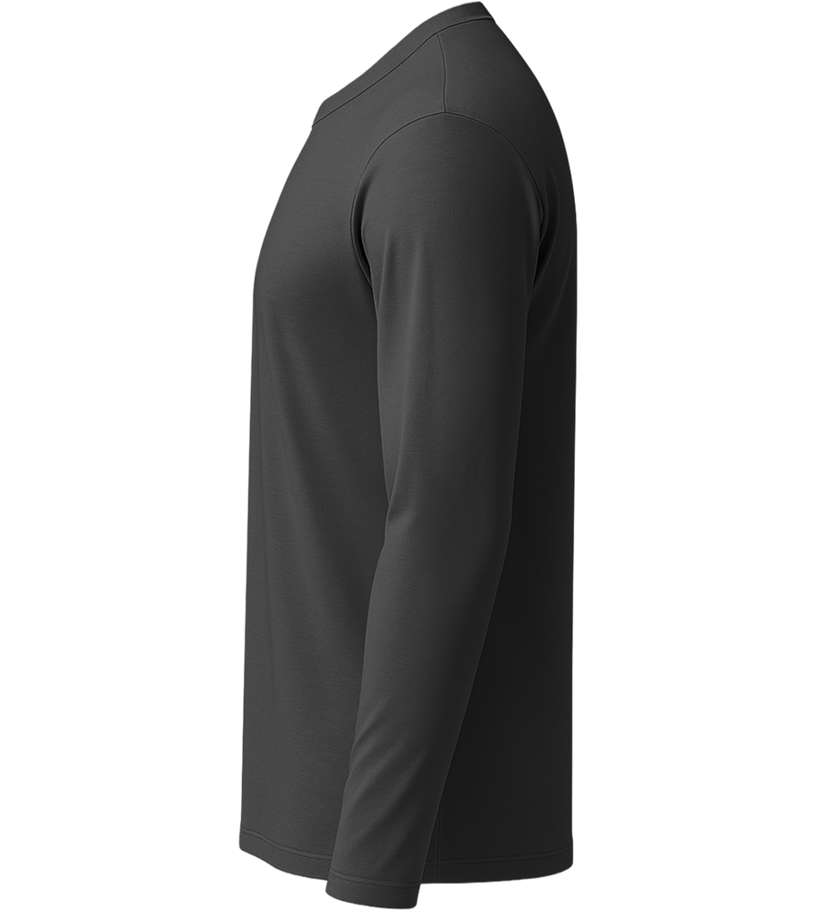 Premium men's long sleeve shirt_DEEP BLACK_left