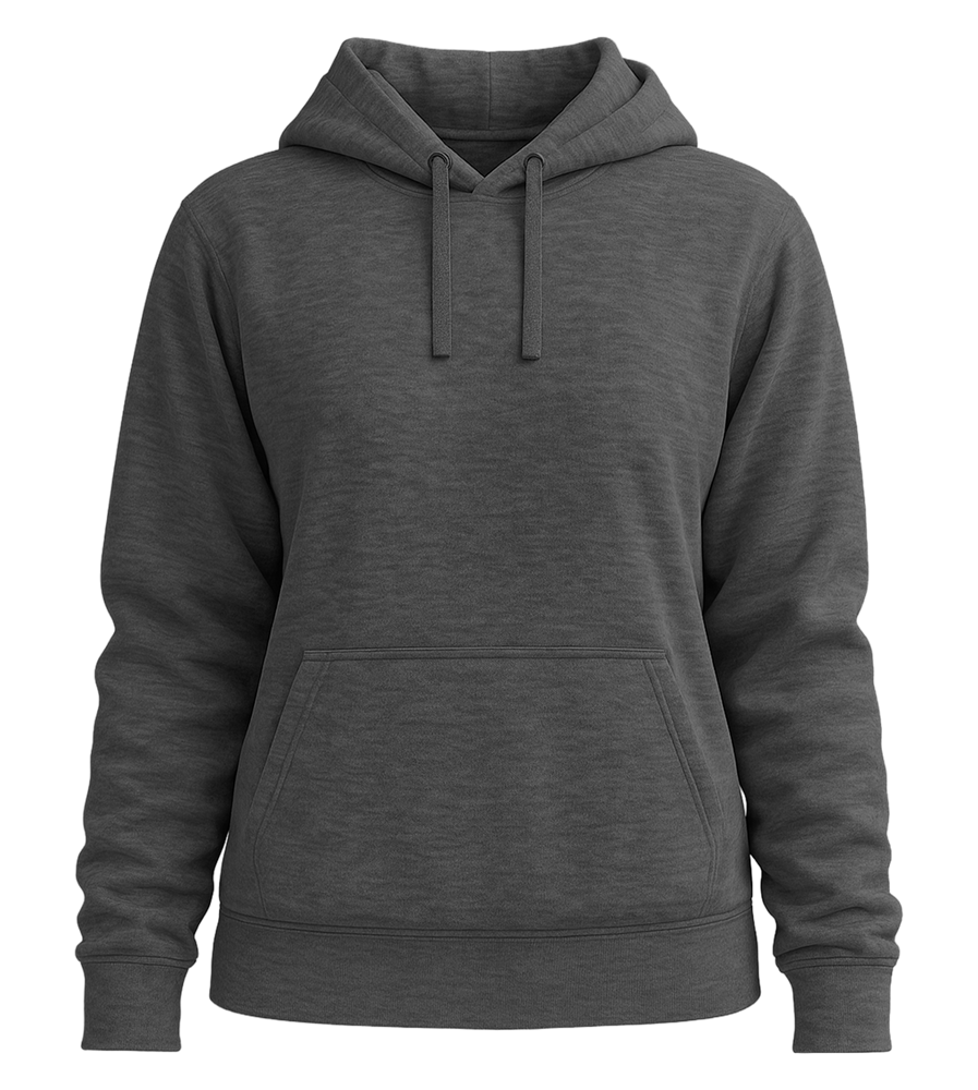 Premium women's hoodie_CHARCOAL MELANGE_front