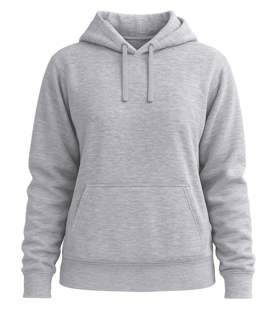 Premium women's hoodie_GREY MELANGE_front