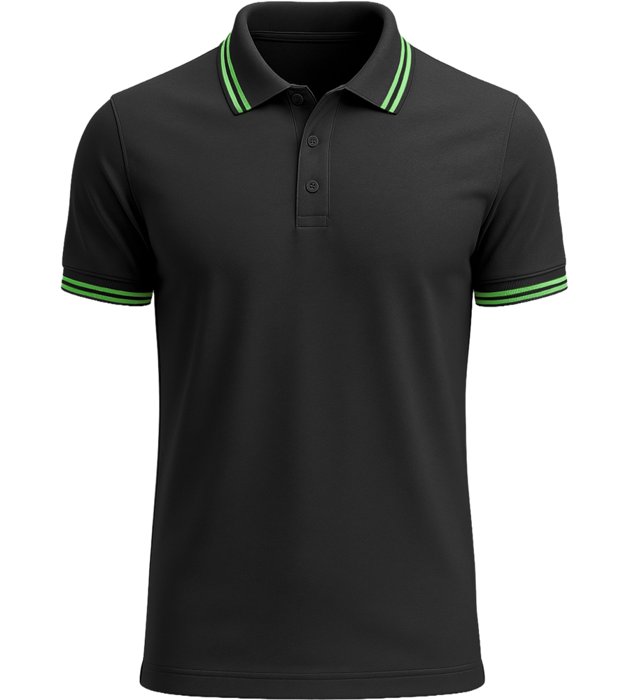 Comfort men's contrast polo shirt_BLACK/LIME_front
